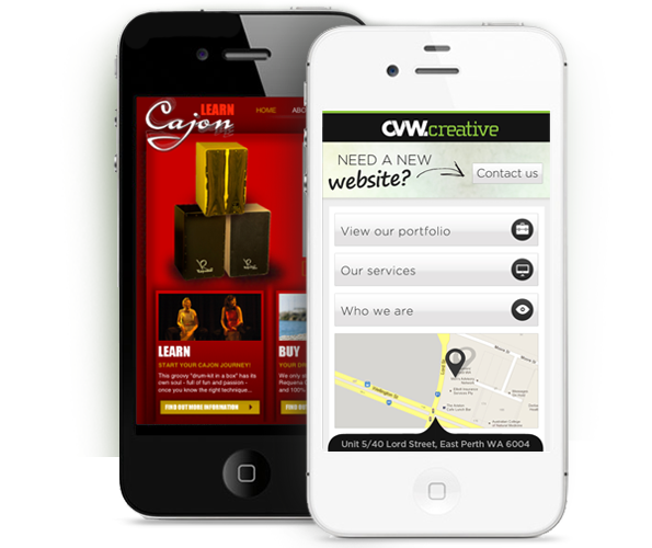 We design mobile websites